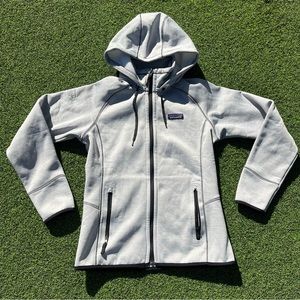 Patagonia Womens Small Tech Fleece Hoody Full Zip Birch White 25940